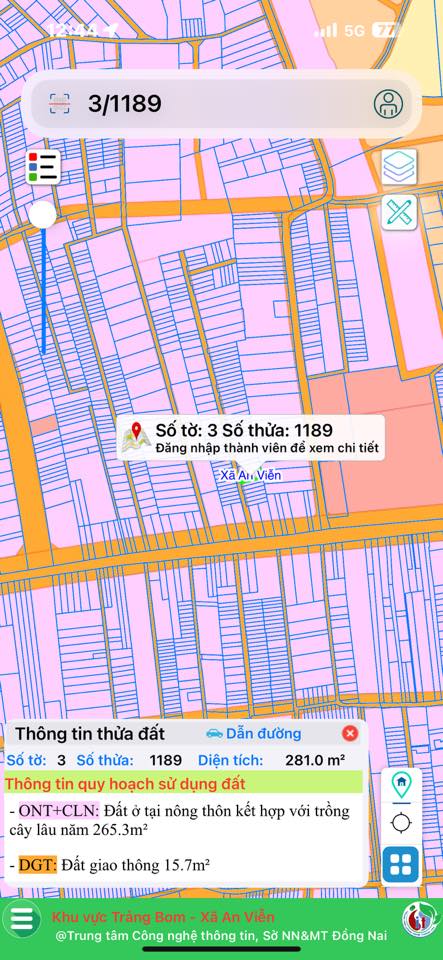 Đất nền Ấp 3 An Viễn 280m² giá 1 tỷ - Sổ hồng thổ cư 100%!