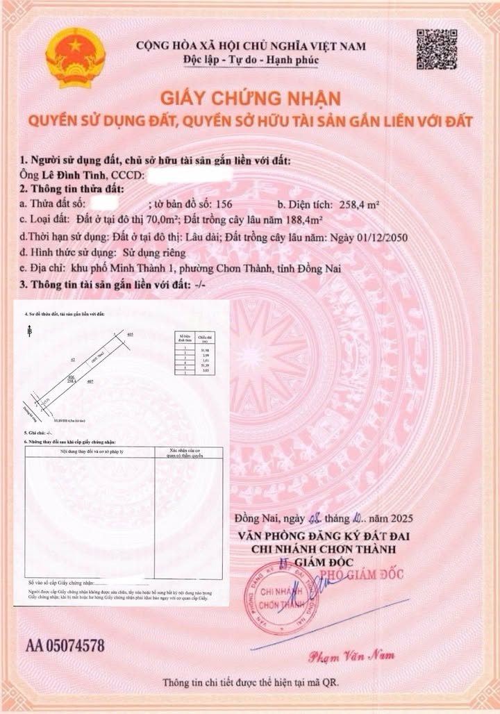 Đất nền đầu tư tại Phường Minh Thành, Bình Phước 261m² giá chỉ 675 triệu - Cơ hội vàng cho nhà đầu tư!