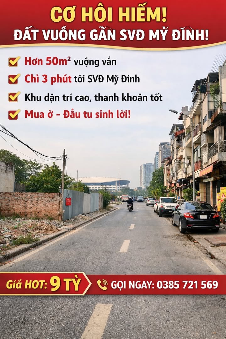 Đất nền đẹp tại Mỹ Đình 50m² giá 9 tỷ - Cơ hội đầu tư sinh lời!