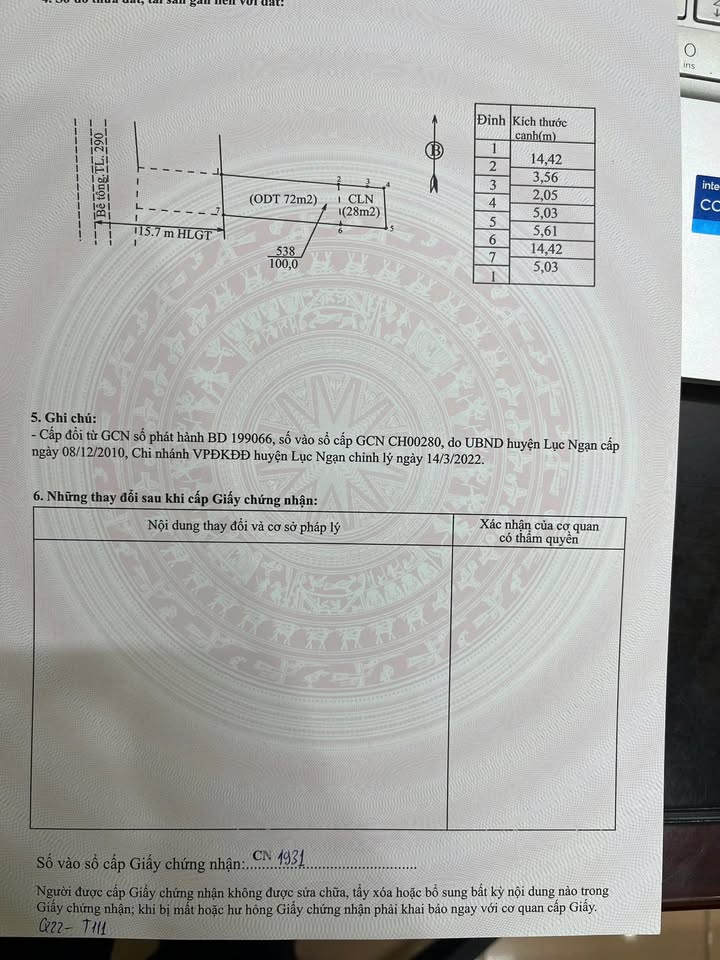 Đất nền Tỉnh lộ 290, phường Chũ, 100m² giá 1.2 tỷ - Cơ hội đầu tư hấp dẫn!