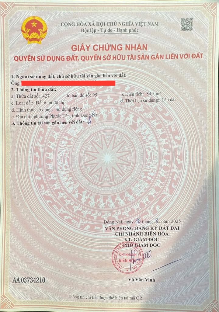 Đất Phước Tân, Biên Hòa 84.5m² giá 1.6 tỷ - Sổ riêng, thổ cư 100%!