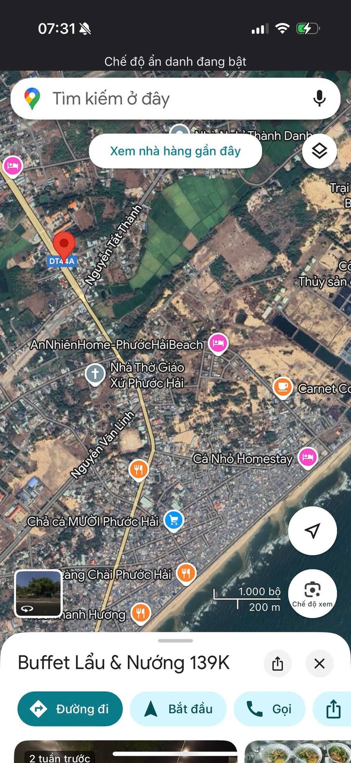 Đất nền lô góc 2 mặt tiền Võ Thị Sáu, Phước Hải, 525m² - Cách biển chỉ 1km!