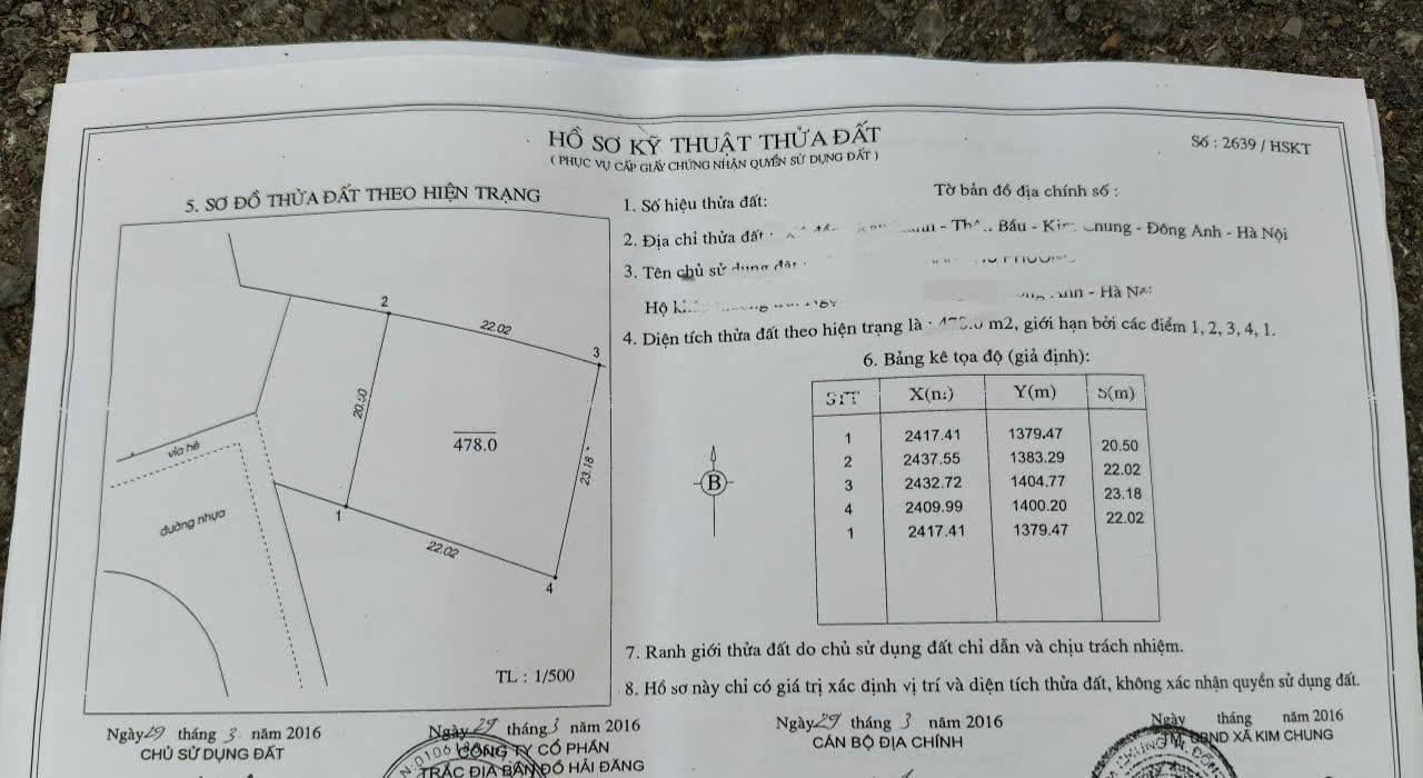 Đất Kim Chung, Đông Anh 480m² giá 5.3 tỷ - Cơ hội đầu tư tiềm năng!