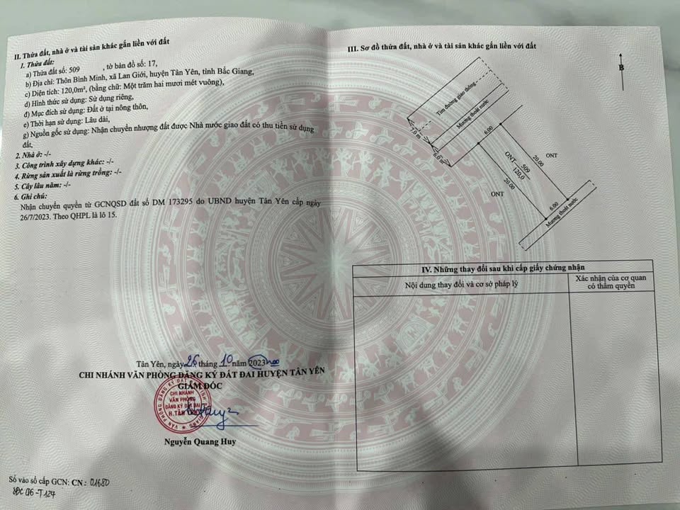 Đất đấu giá thôn Bình Minh, Tân Yên 120m² - Giá thỏa thuận hấp dẫn!