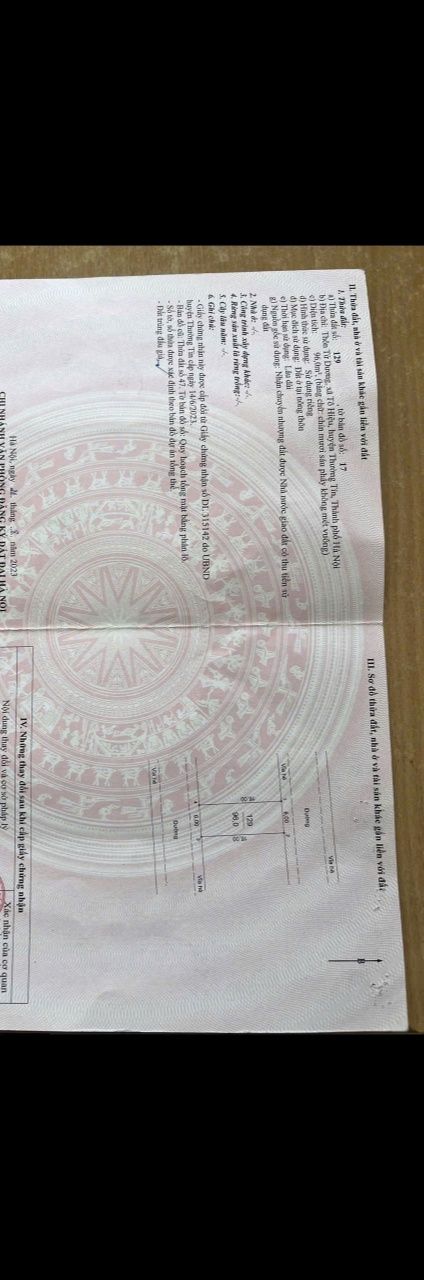 Đất đấu giá Tử Dương Thường Tín 96m² - Vị trí đắc địa, giá tốt nhất!