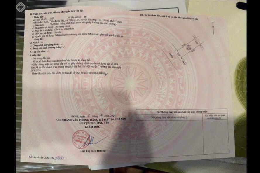 Đất nền Thắng Lợi, Thường Tín 75.78m² giá 91 triệu - Mặt tiền đẹp, an ninh tốt!