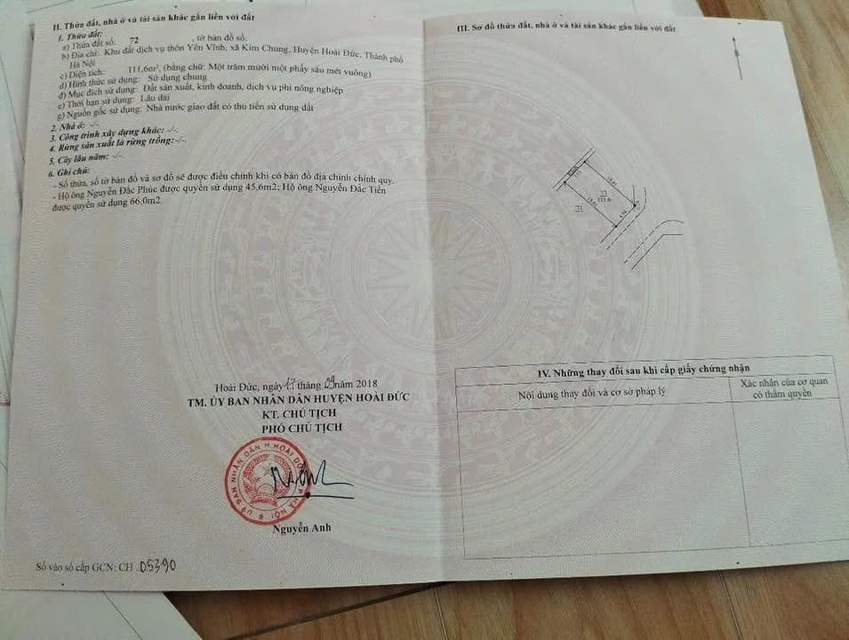 Đất dịch vụ Yên Vĩnh Hoài Đức 111.6m² giá 14.5 tỷ - Vị trí tiềm năng hiếm có!