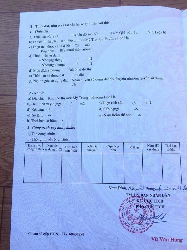 Đất nền mặt đường Trần Duy Hưng, Nam Định 70m² giá 3.2 tỷ - Đầu tư sinh lời lý tưởng!