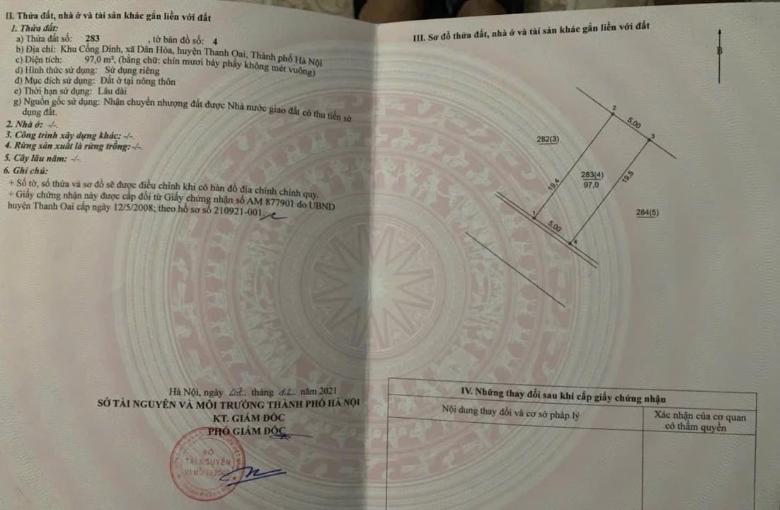 Đất đấu giá Dân Hòa, Thanh Oai 97m² giá 600 triệu - Cơ hội đầu tư hấp dẫn!