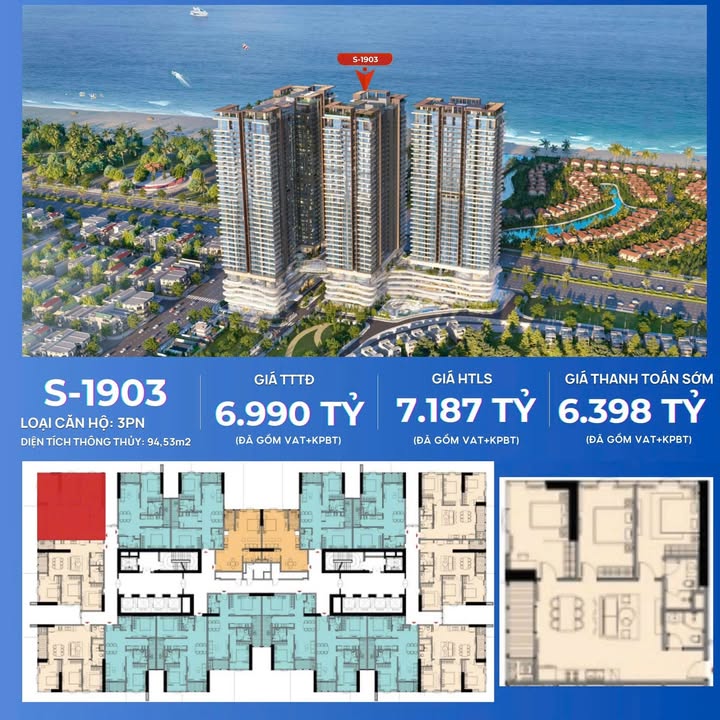 Căn hộ New Town Diamond Đà Nẵng 94m² giá 6.398 tỷ - Tiềm năng sinh lời vượt trội!