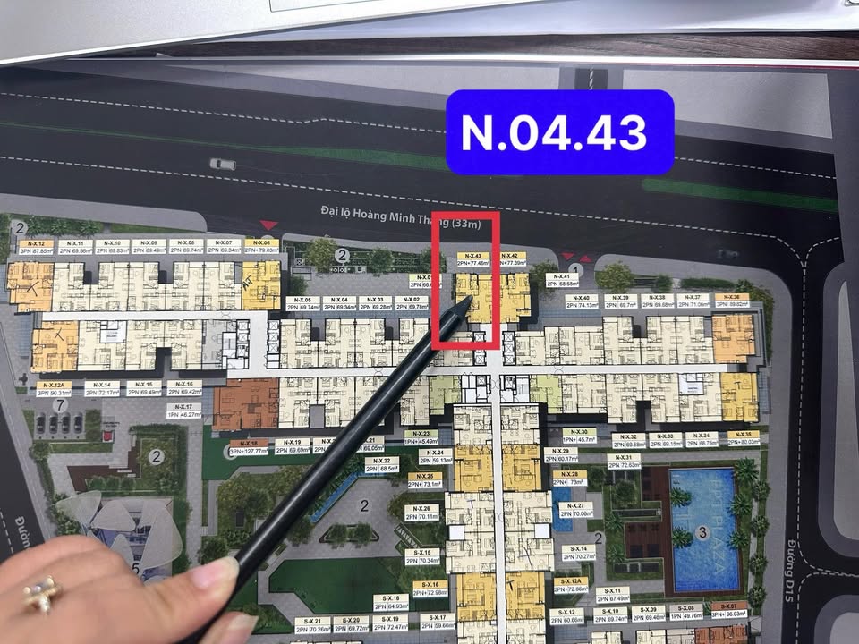 Căn hộ 2PN Tòa N Đà Nẵng 77m² giá 4.155 tỷ - View đẹp Hoàng Minh Thắng!