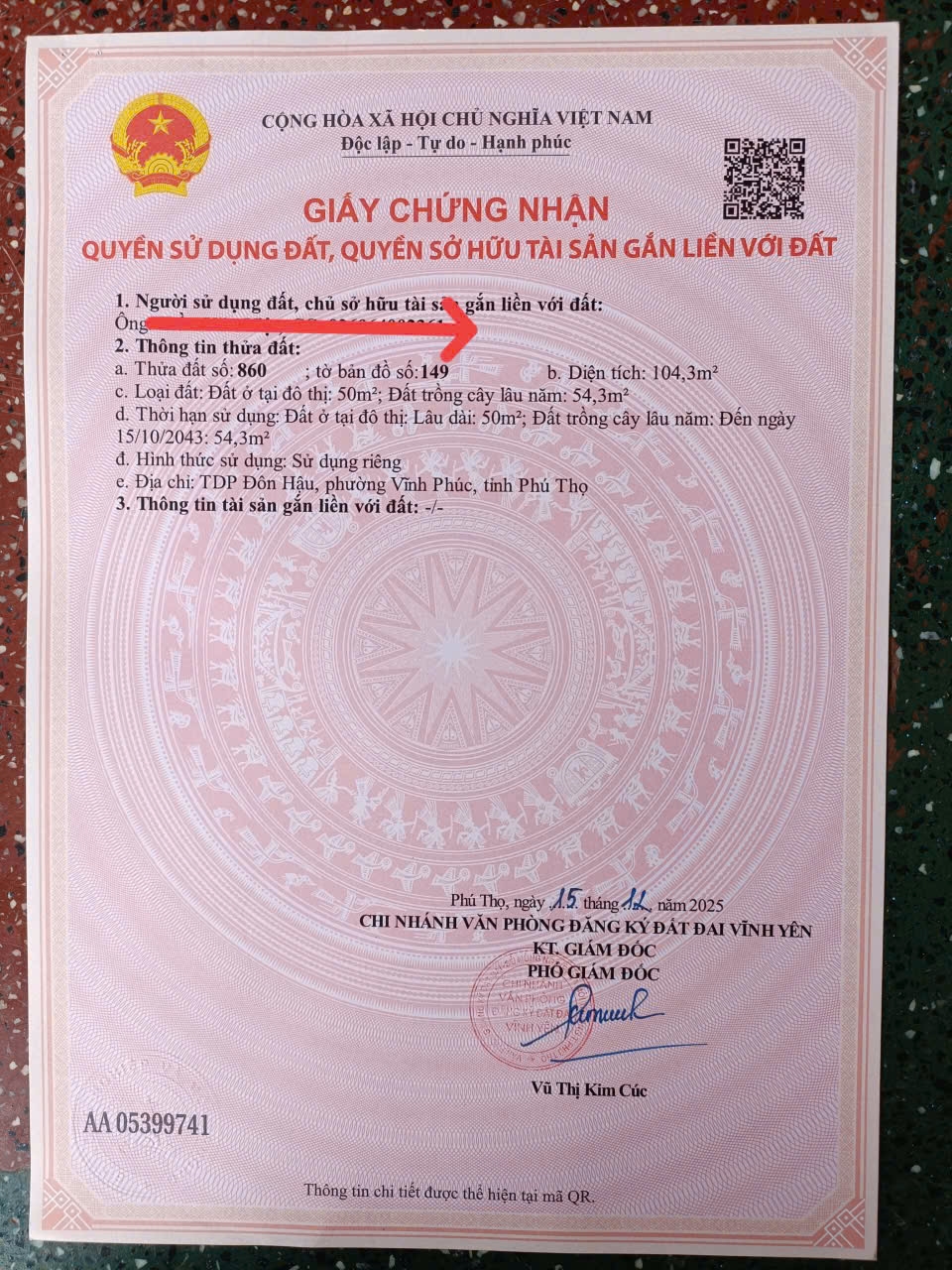 Lô đất 104m² Khai Quang, Vĩnh Yên chỉ 1.99 tỷ - Mặt tiền 7.76m, vị trí đắc địa!