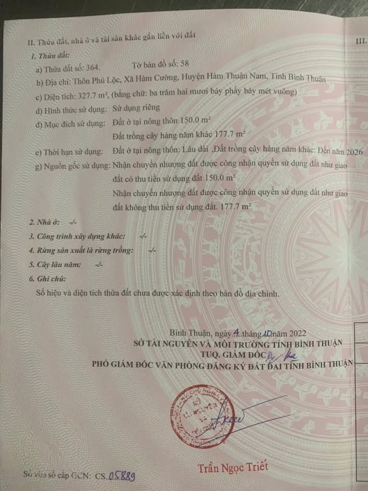 Đất nền Km16 thôn Phú Lộc, xã Hàm Cường 330m² giá 1.1 tỷ - Lô góc 2 mặt tiền