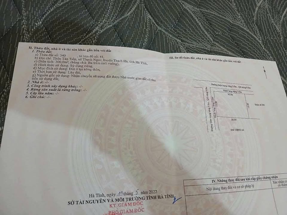 Đất thổ cư 300m² tại thôn Tân Tiến, Thạch Ngọc giá 700 triệu - Cơ hội đầu tư tuyệt vời!