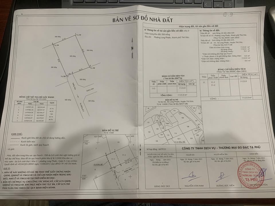 Đất vườn Long Phước Quận 9 1.123m² - Sổ hồng đầy đủ, giá thương lượng!