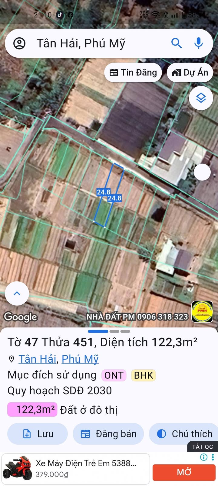 Đất thổ cư Phường Tân Hải 129.02m² giá 1.35 tỷ - Cơ hội đầu tư tuyệt vời!