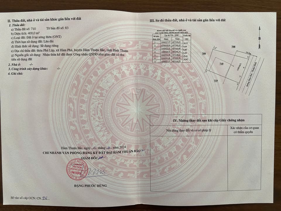 Đất nền Hàm Phú, Hàm Thuận Bắc, Bình Thuận 2263m² - Sổ đỏ trao tay, giá 3.6 tỷ!