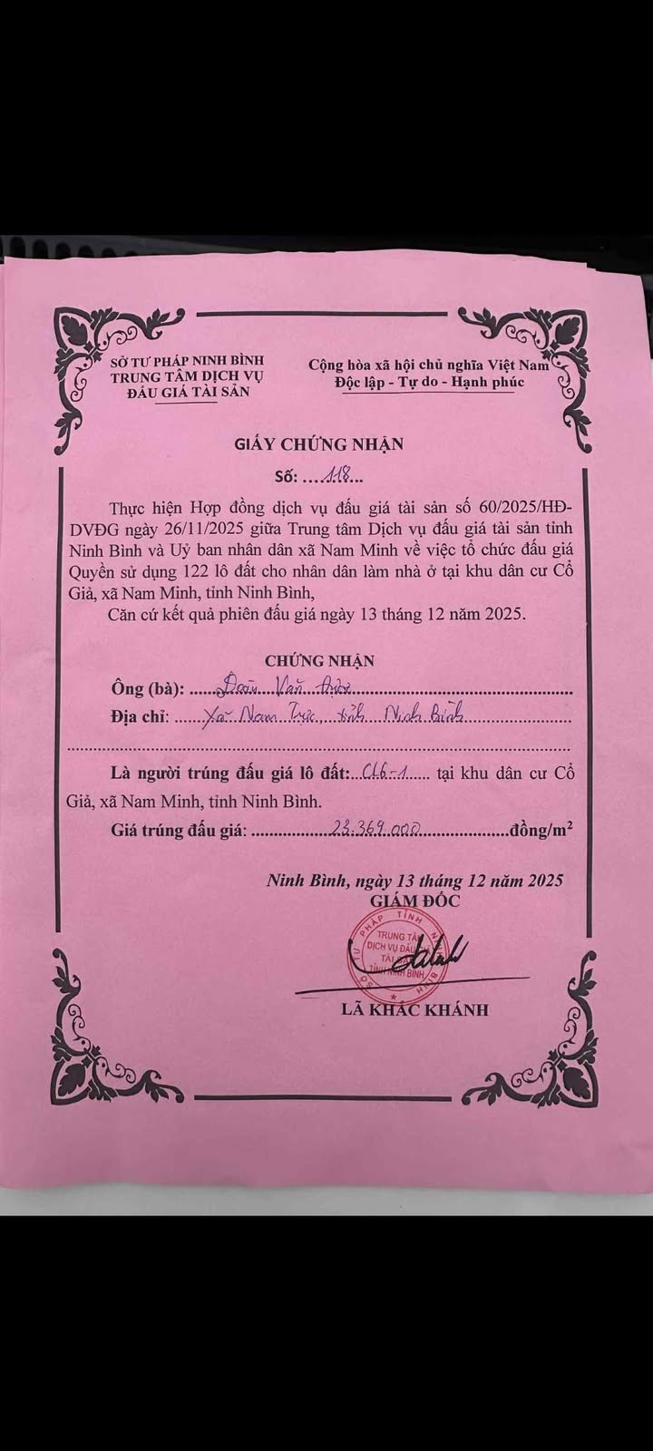 Đất nền Khu dân cư Cổ Giả, Nam Tiến 109m² - Cơ hội đầu tư hấp dẫn!