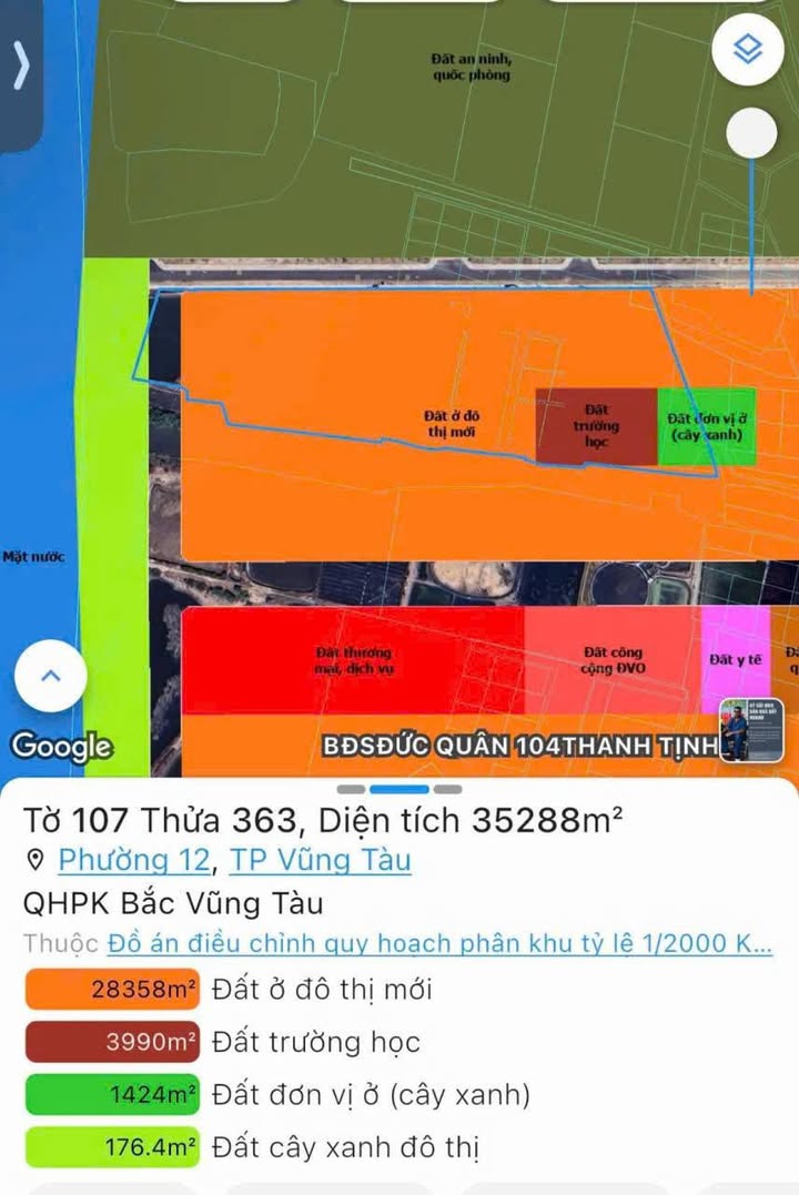 Đất nền siêu vip P.12 Vũng Tàu 35.288m² - Đầu tư sinh lời hấp dẫn!