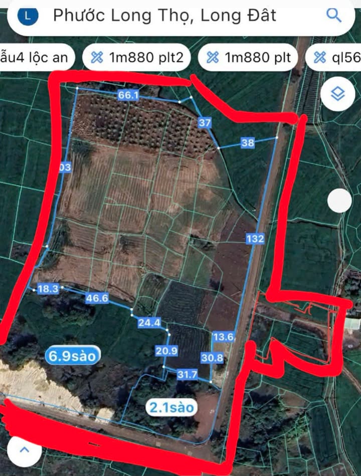 Đất nền Phước Long Thọ, Long Điền 28,000m² giá 29.5 tỷ - Mặt tiền đường nhựa 300m