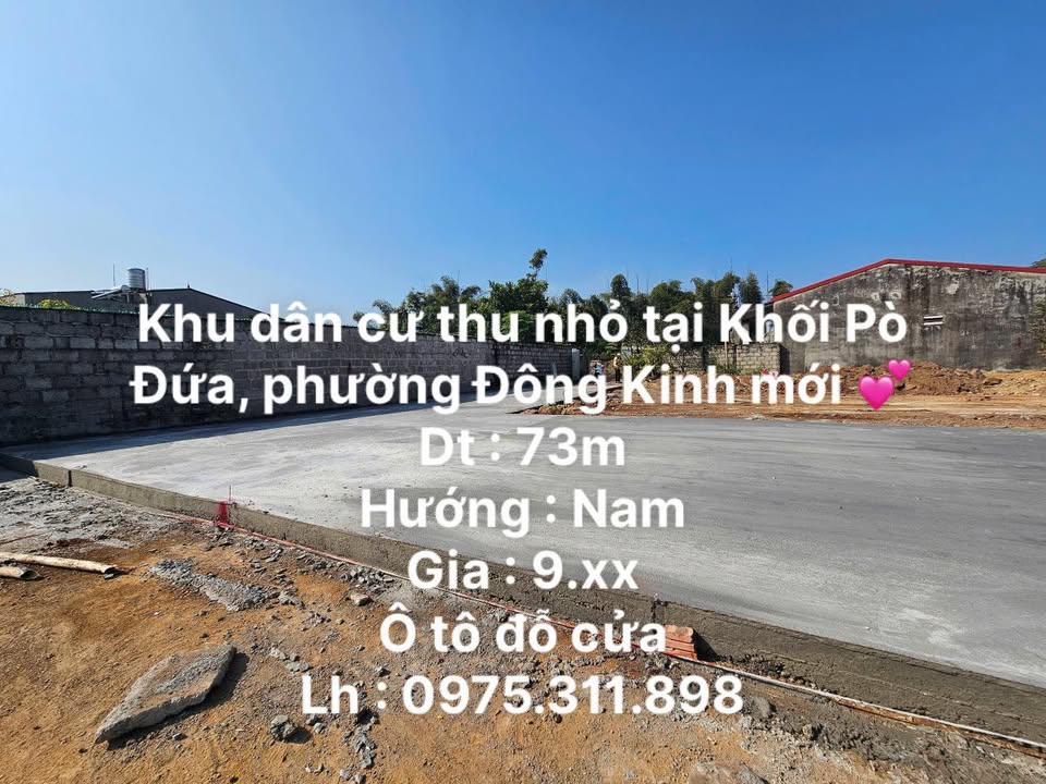 Đất nền khu dân cư Khối Pò Đứa, Đông Kinh 73m² - Ô tô đỗ cửa, giá thỏa thuận!