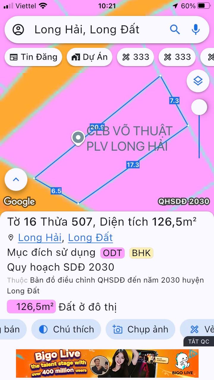 Đất nền Long Hải 126m² giá 2.1 tỷ - Đường nhựa, khu dân cư hiện hữu!