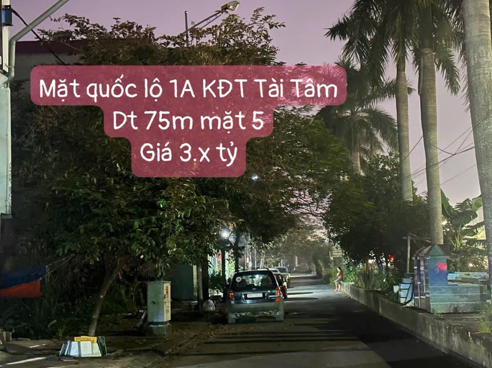 Đất nền KĐT Tài Tâm Phủ Lý 75m² giá 3.1 tỷ - Vị trí mặt đường quốc lộ 1A