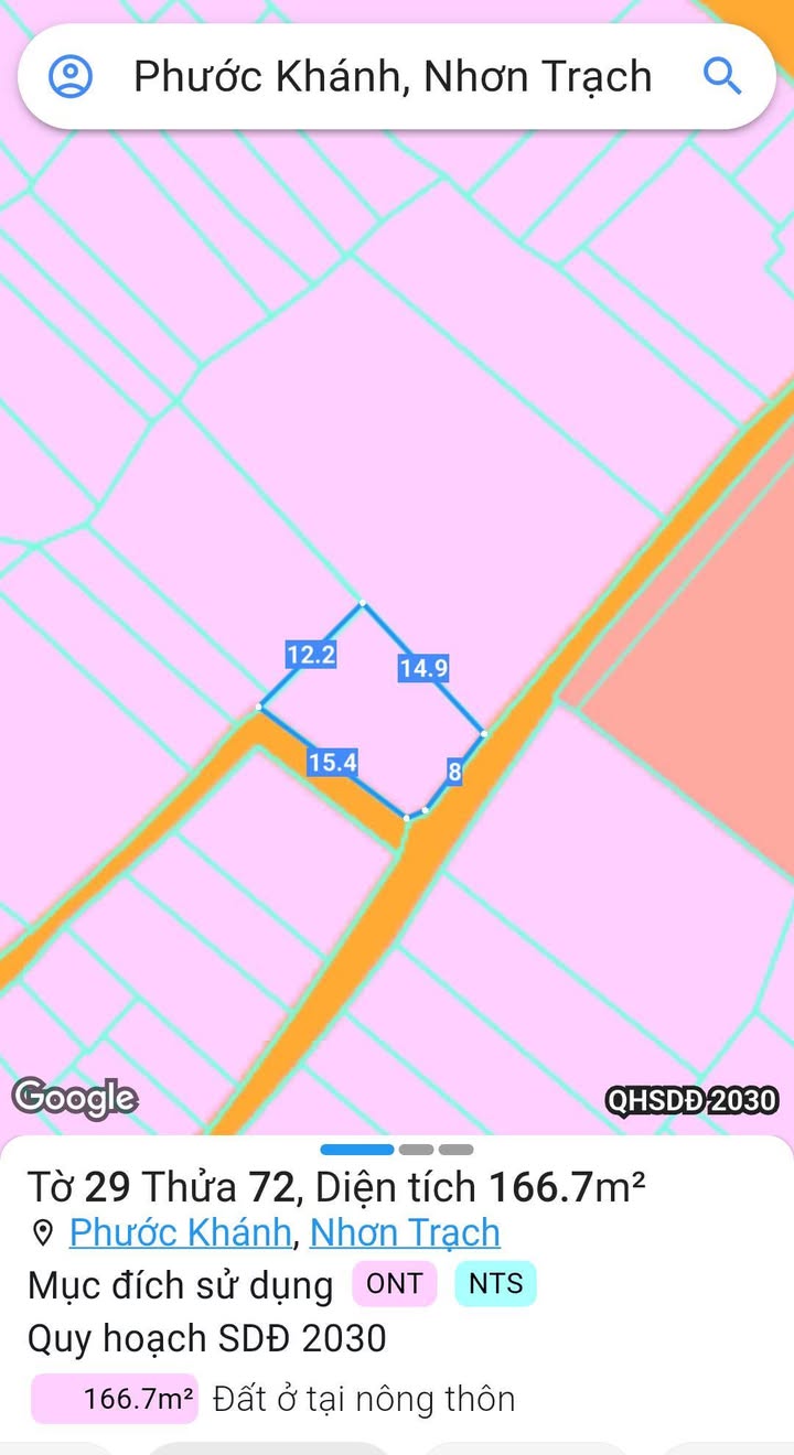 Đất nền Đại Phước Nhơn Trạch 166m² - Giá đầu tư hấp dẫn, liên hệ chính chủ ngay!