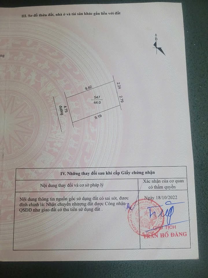 Đất nền Nhị Châu - Hải Dương 44m² giá 1.1 tỷ - Đường ô tô vào tận nơi!