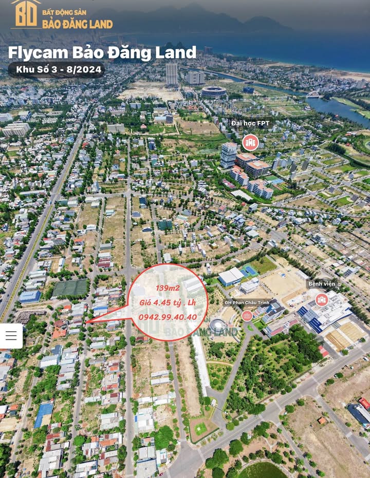 Nhà phố Khu FPT Đà Nẵng 139m² giá 4.45 tỷ - Dân trí cao, tiện ích đầy đủ!