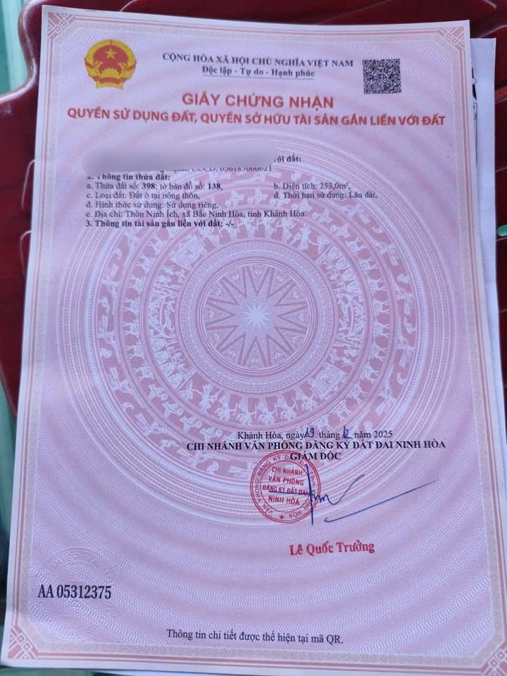 Đất nền Bắc Ninh Hoà 504m² giá 302 triệu - Đầu tư sinh lời nhanh chóng!