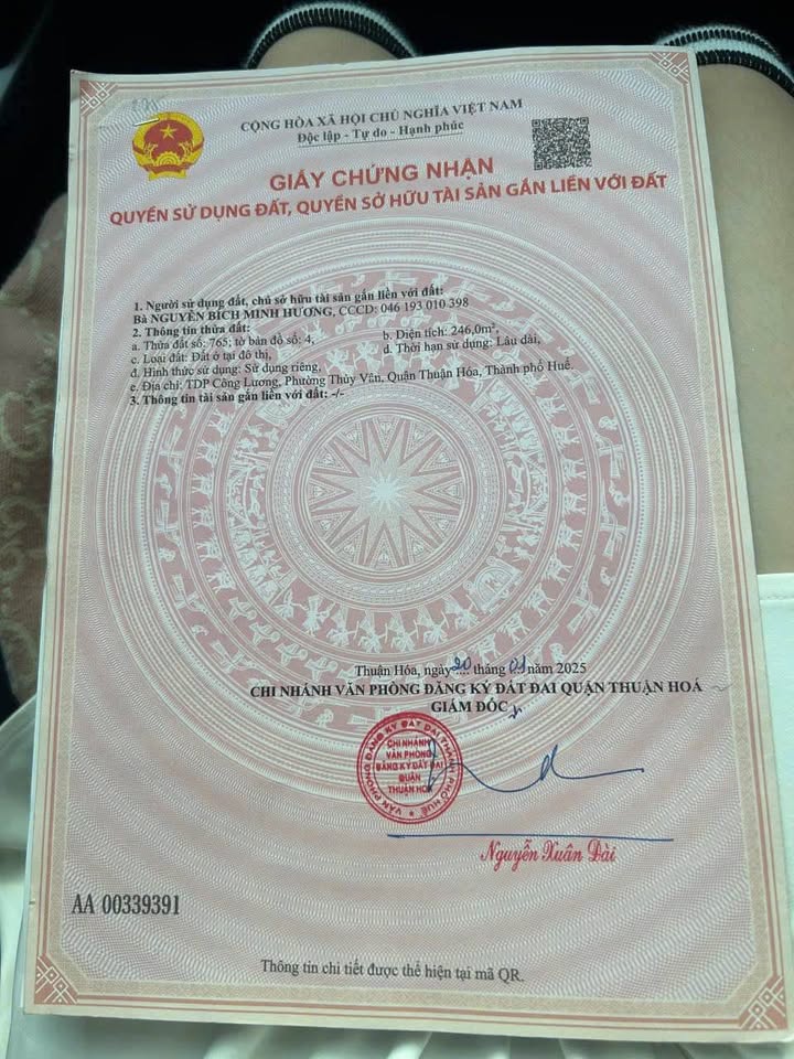 Đất Thủy Vân Hương Thủy 246m² giá 1.99 tỷ - Cơ hội đầu tư hấp dẫn!