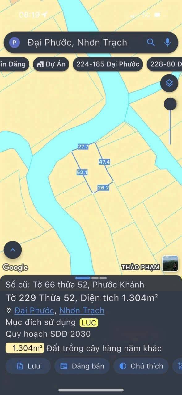 Đất nền Phước Khánh Nhơn Trạch 1304m² giá 750 triệu - Sổ đỏ chính chủ, đầu tư tiềm năng!