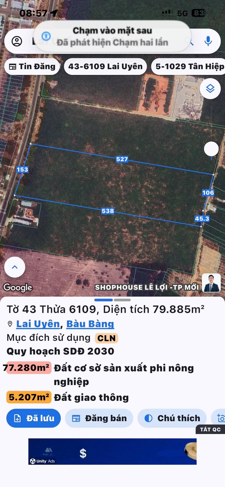 Đất nền 80.000m² mặt tiền Quốc lộ 13, Lai Uyên, Bàu Bàng - Giá chỉ 3 triệu/m²