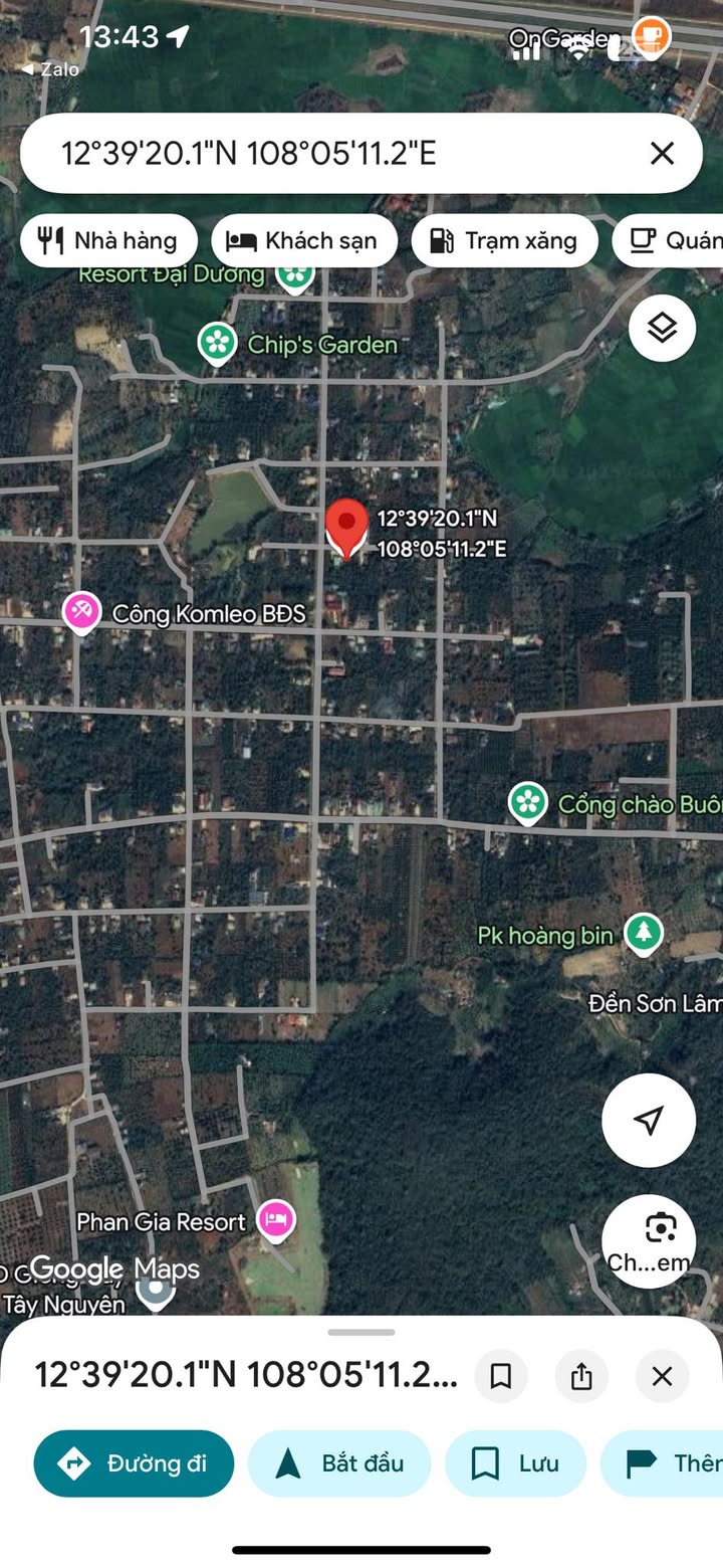 Đất thổ cư 493m² tại đường Komleo, Tân Lập, Đắk Lắk - Cơ hội đầu tư sinh lời!