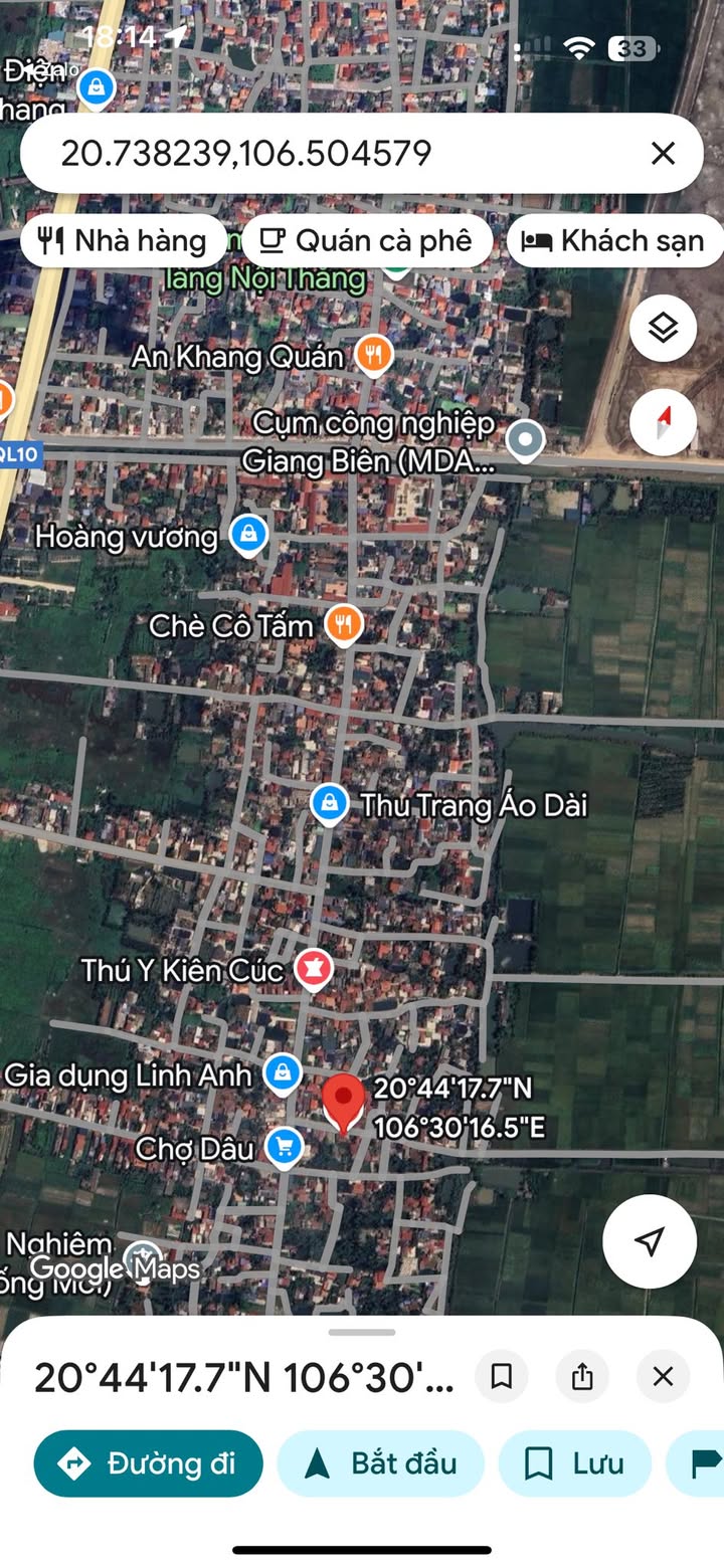 Đất nền mặt đường nhựa tại cụm công nghiệp Giang Biên 105m² giá 1,7 tỷ - Cơ hội đầu tư hấp dẫn!