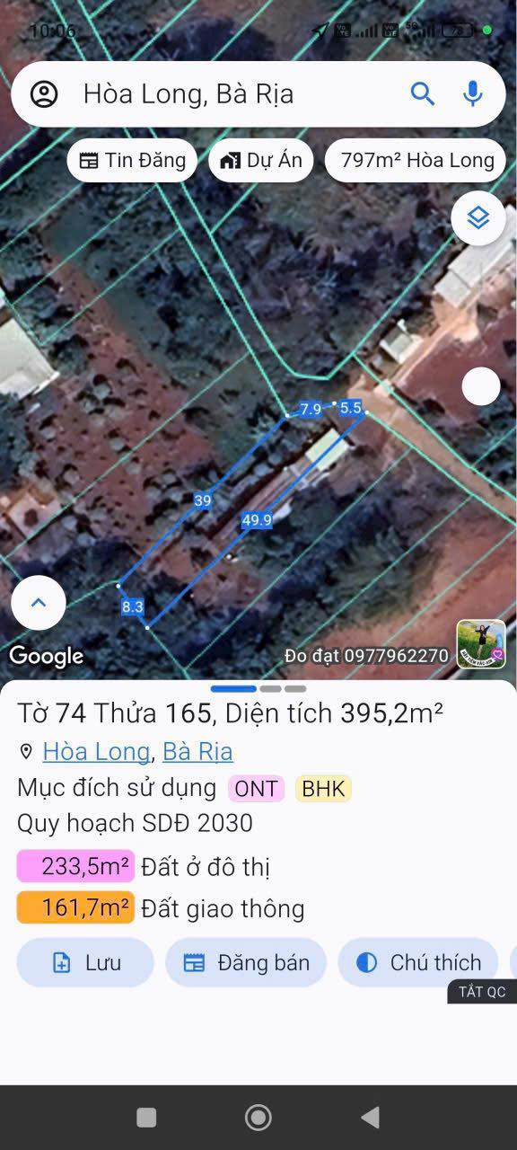 Nhà cấp 4 và Đất Hòa Long, Bà Rịa - 395m² chỉ 1.8 tỷ - Cơ hội đầu tư tuyệt vời!