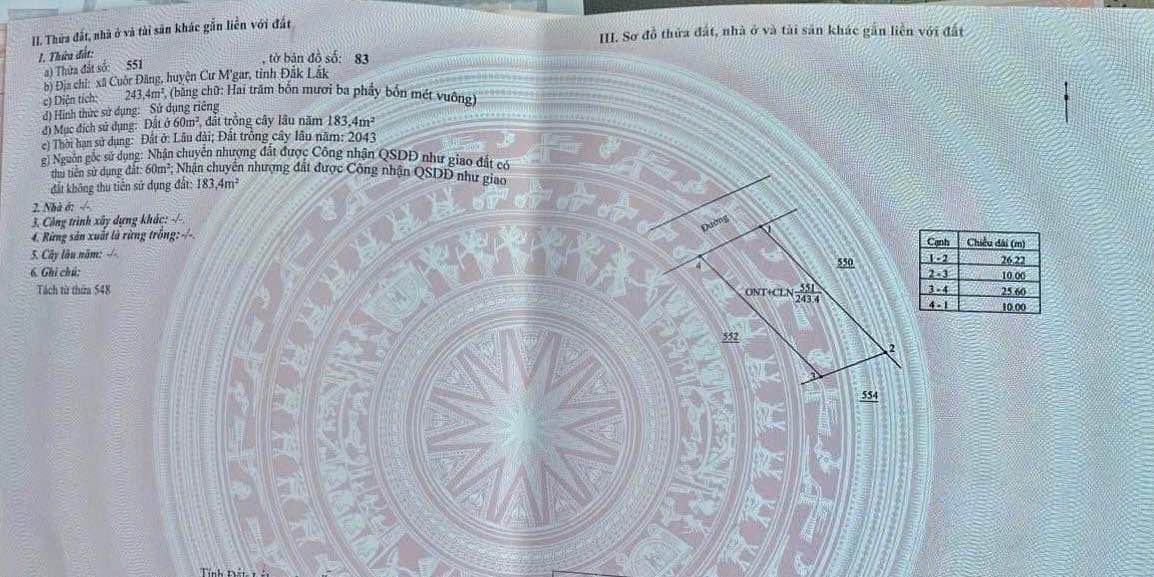 Đất thổ cư Cư M'gar 26m² giá 955 triệu - Bìa sẵn, giá tốt!