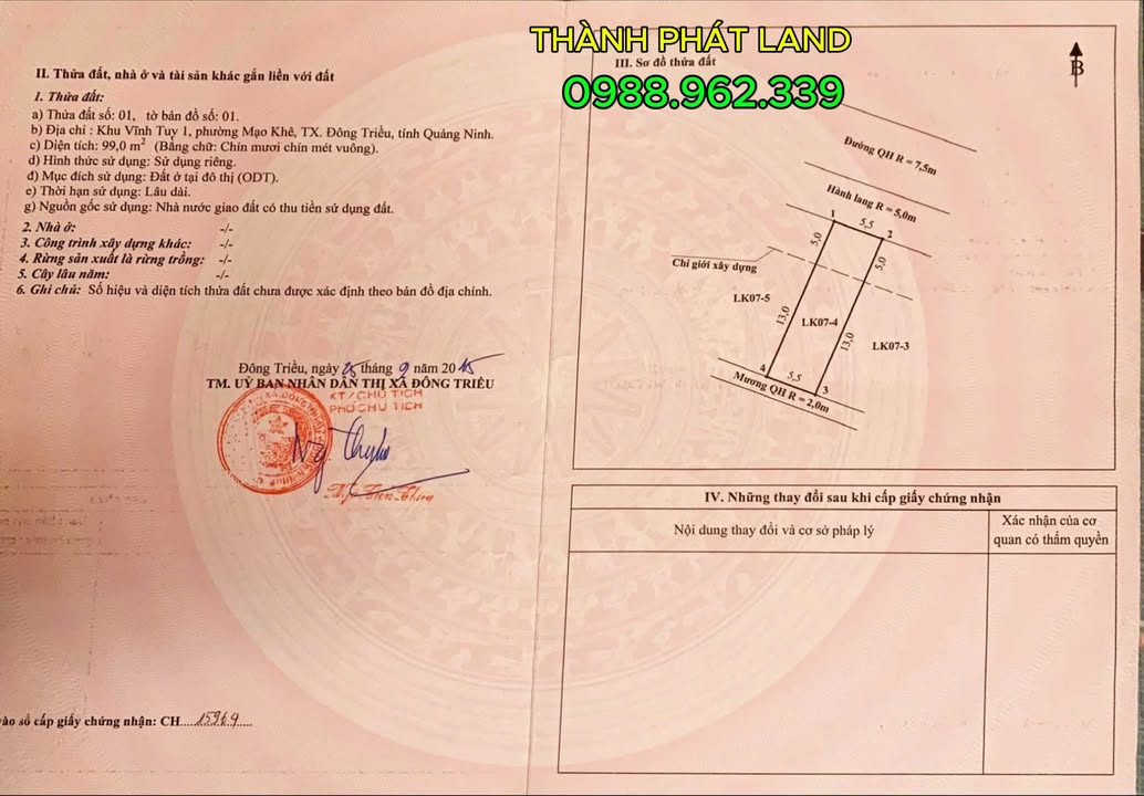 Đất ở đô thị Mạo Khê 99m² - Sổ đỏ chính chủ, xây nhà ở ngay!