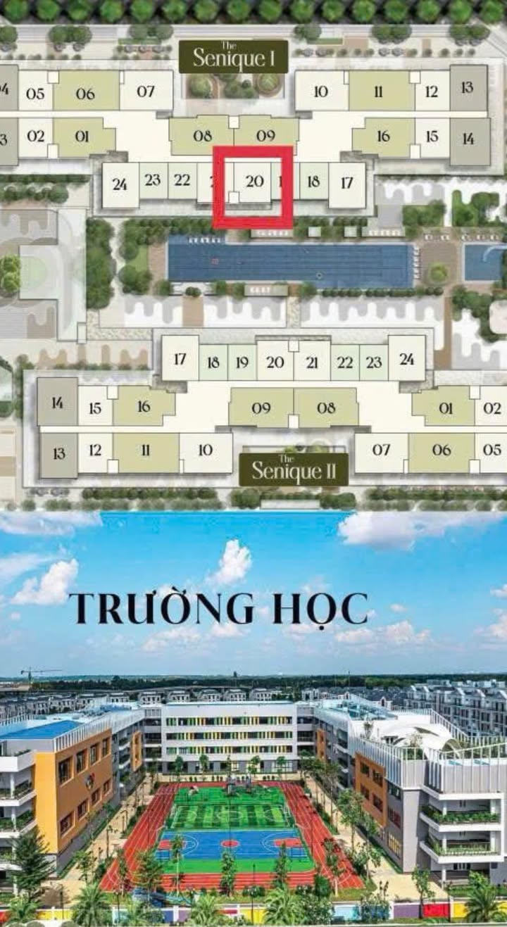 Căn hộ 2 phòng ngủ Senique Gia Lâm 54.4m² giá 4.5 tỷ - View bể bơi tuyệt đẹp!