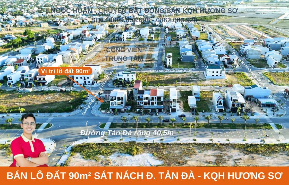 Bán lô đất 90m² đường Diệp Vân Kỳ, Hương Sơ chỉ 2,2 tỷ - Sổ hồng sẵn!