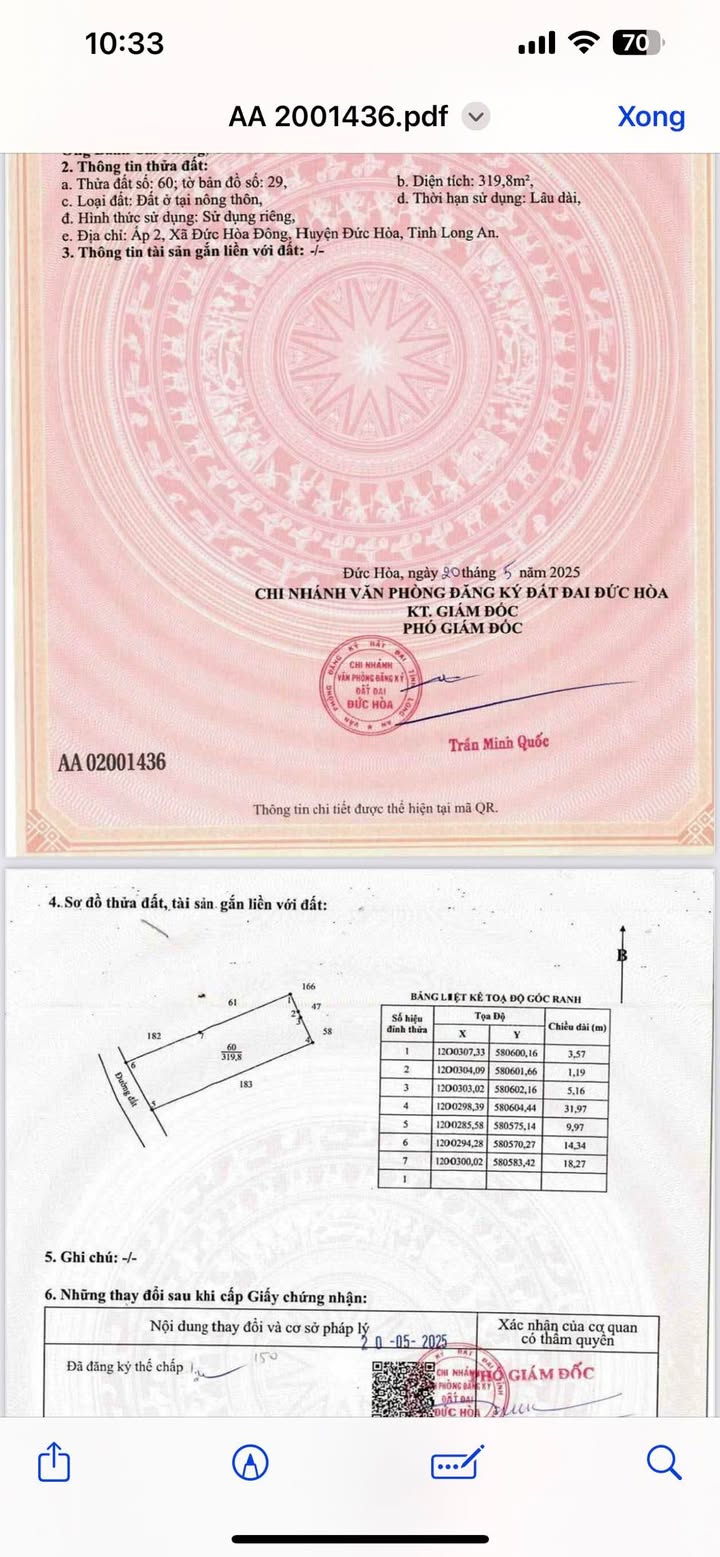 Đất thổ cư 320m² xã Đức Hòa Đông chỉ 1.8 tỷ - Đầu tư sinh lời ngay!