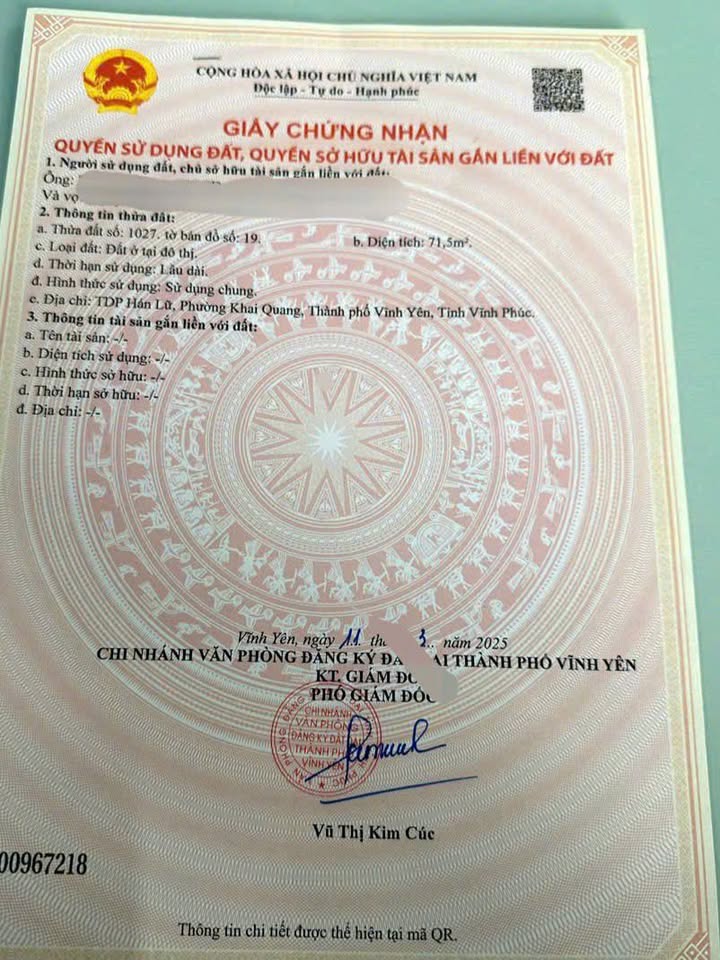 Đất nền Vĩnh Phúc 72m² giá 2.4 tỷ - Kinh doanh sầm uất ngay mặt đường!