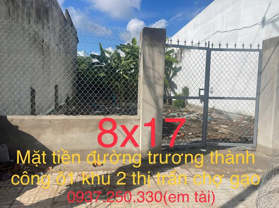 Đất nền mặt tiền đường Trương Thành Công, Chợ Gạo, Tiền Giang - Giá chỉ 3.6 tỷ