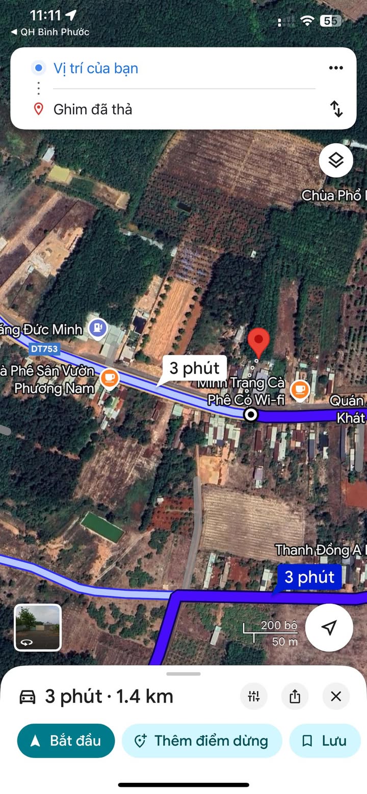 Đất nền Tân Phước, Đồng Phú, Bình Phước 753m² giá 1.6 tỷ - Sổ đỏ chính chủ, tiện kinh doanh