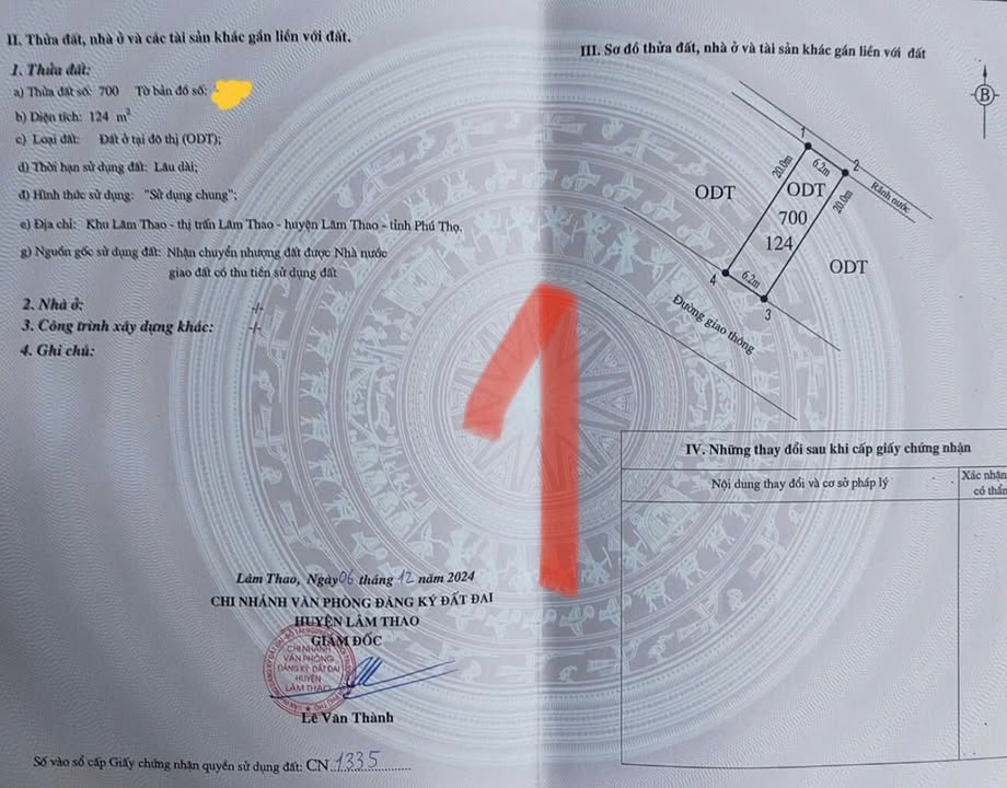 Đất thổ cư 124m² tại Lâm Thao, Phú Thọ - Đầu tư sinh lời cao!