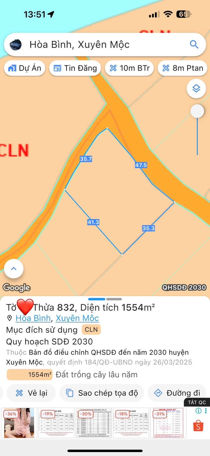 Đất nền xã Hòa Hội, Xuyên Mộc 1662.5m² giá chỉ 43 triệu/m ngang - Đừng bỏ lỡ cơ hội đầu tư!