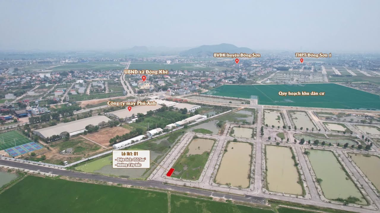 Đất nền phường Đông Sơn 155,5m² giá 1,6 tỷ - Đường rộng thoáng đãng!