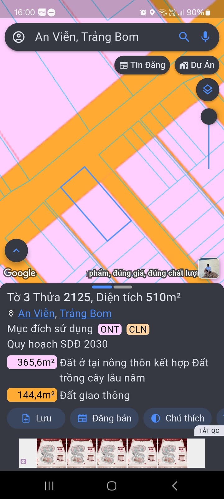 Đất nền An Viễn Trảng Bom 510m² giá 5 tỷ - Đầu tư sinh lời bền vững!