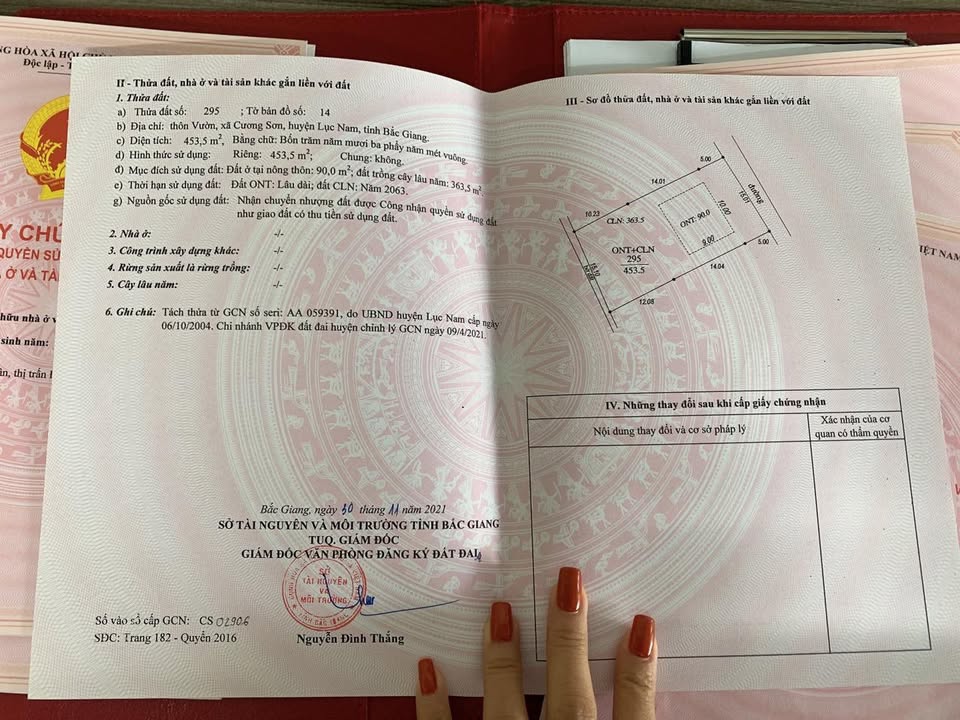 Đất nền Cương Sơn - Lục Nam 450m² giá 1.4 tỷ - Cơ hội đầu tư hấp dẫn!